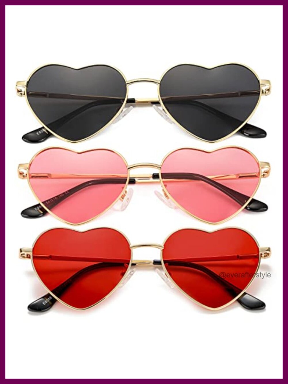 Polarized Heart Shaped Sunglasses UV400 Metal Frame Retro Women